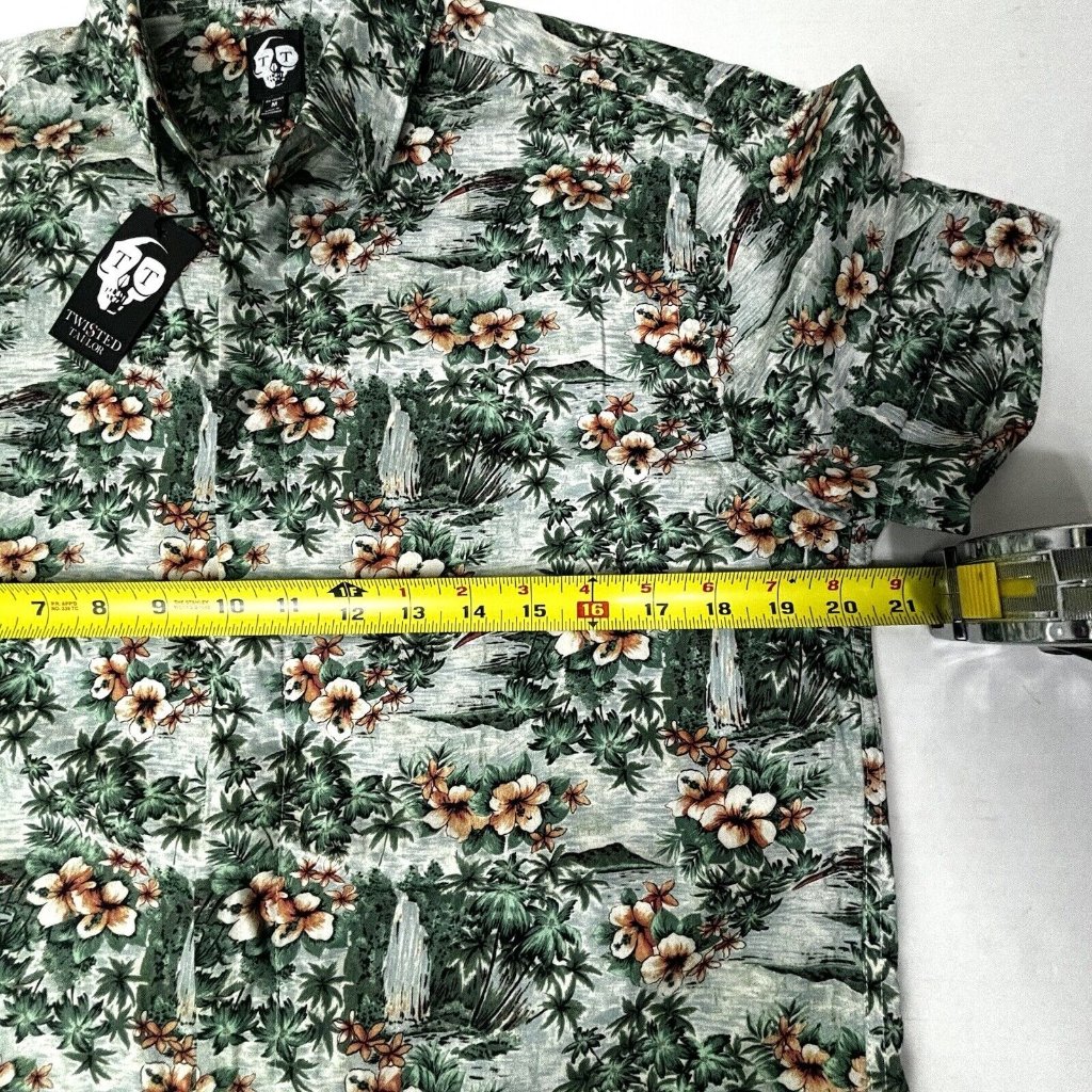 Twisted Tailor Mens Hawaiian Hibiscus All Over Cotton Button Up Shirt Medium Nwt — image 5 of 8